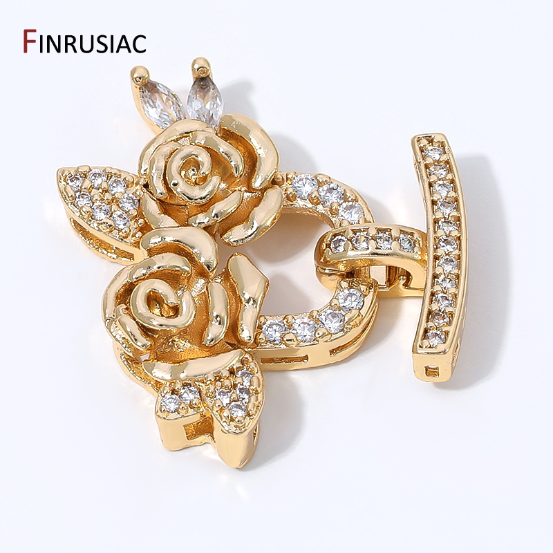 Flower Supply - 14K Gold Plated Brass Zircon Flower