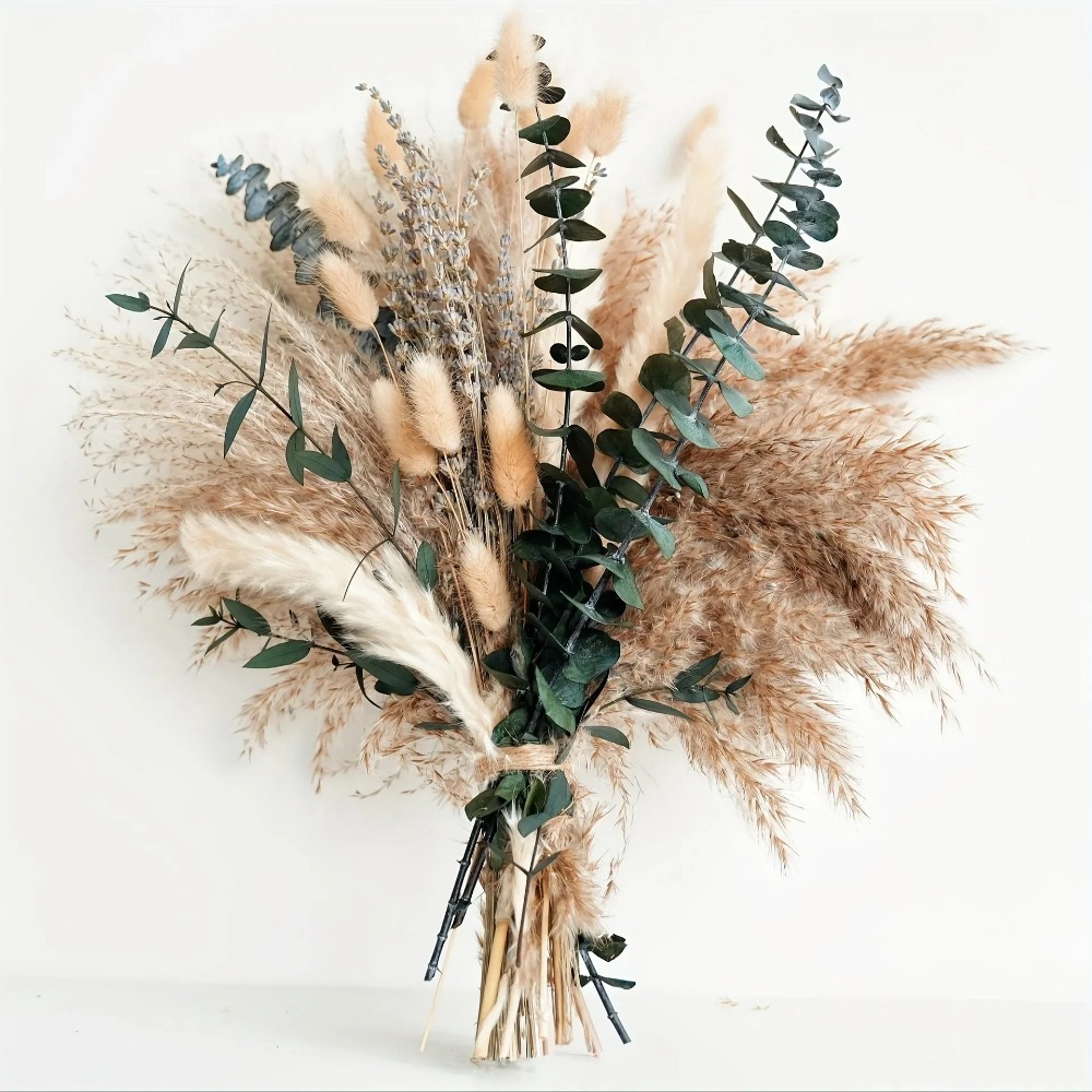 Dried Flower Bunch - 80Pieces Natural Dried Flowers Bouquet Home
