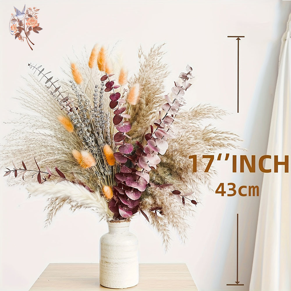 75PCS Dried Pampas Eucalyptus  - đánh giá và giá Dried Flower Bunch