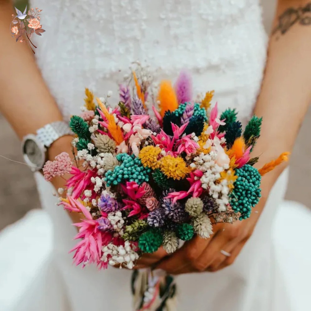 Colorful Dried Flowers Wedding - đánh giá và giá Dried Flower Bunch