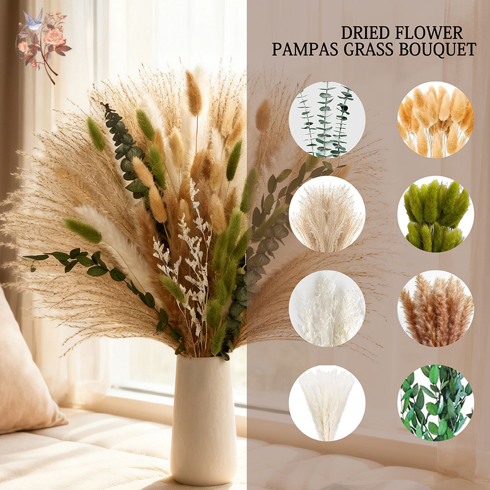 85PCS Natural Dried Flowers Pa - đánh giá và giá Dried Flower Bunch
