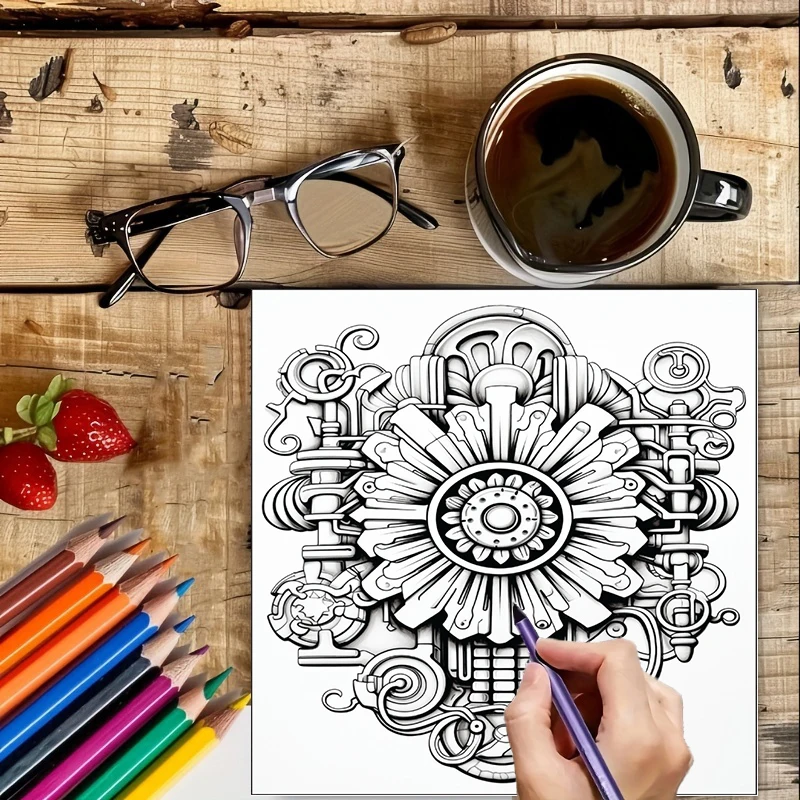 Coloring Book Steampunk Flower - đánh giá và giá Flower Supply