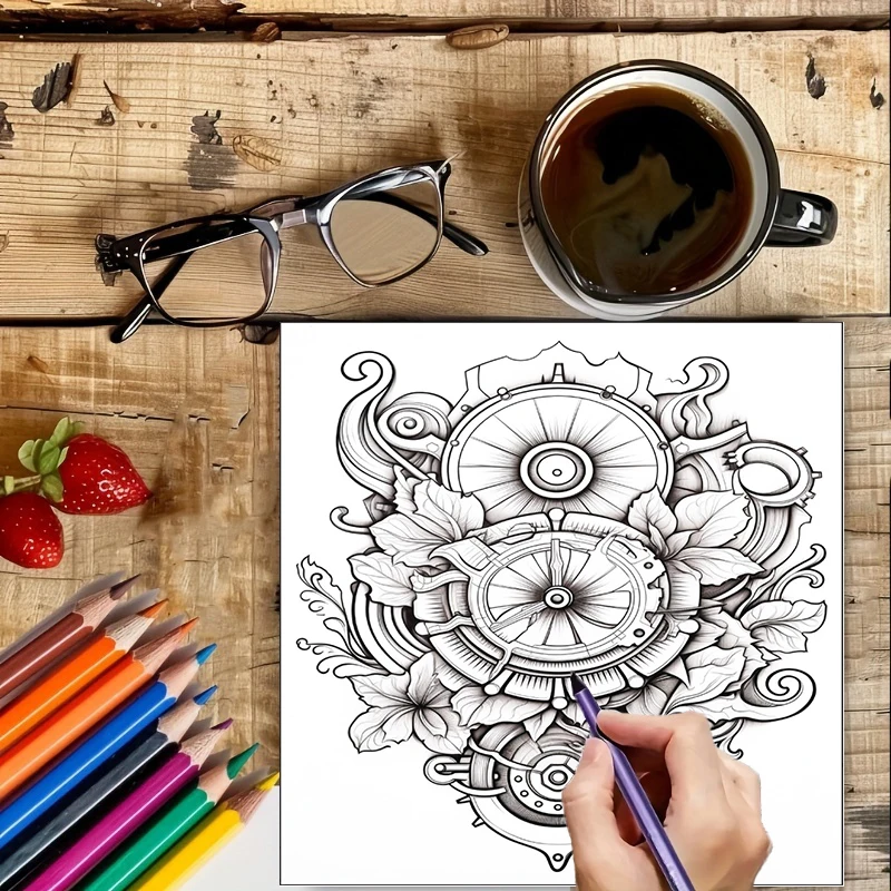 Coloring Book Steampunk Flower - đánh giá và giá Flower Supply