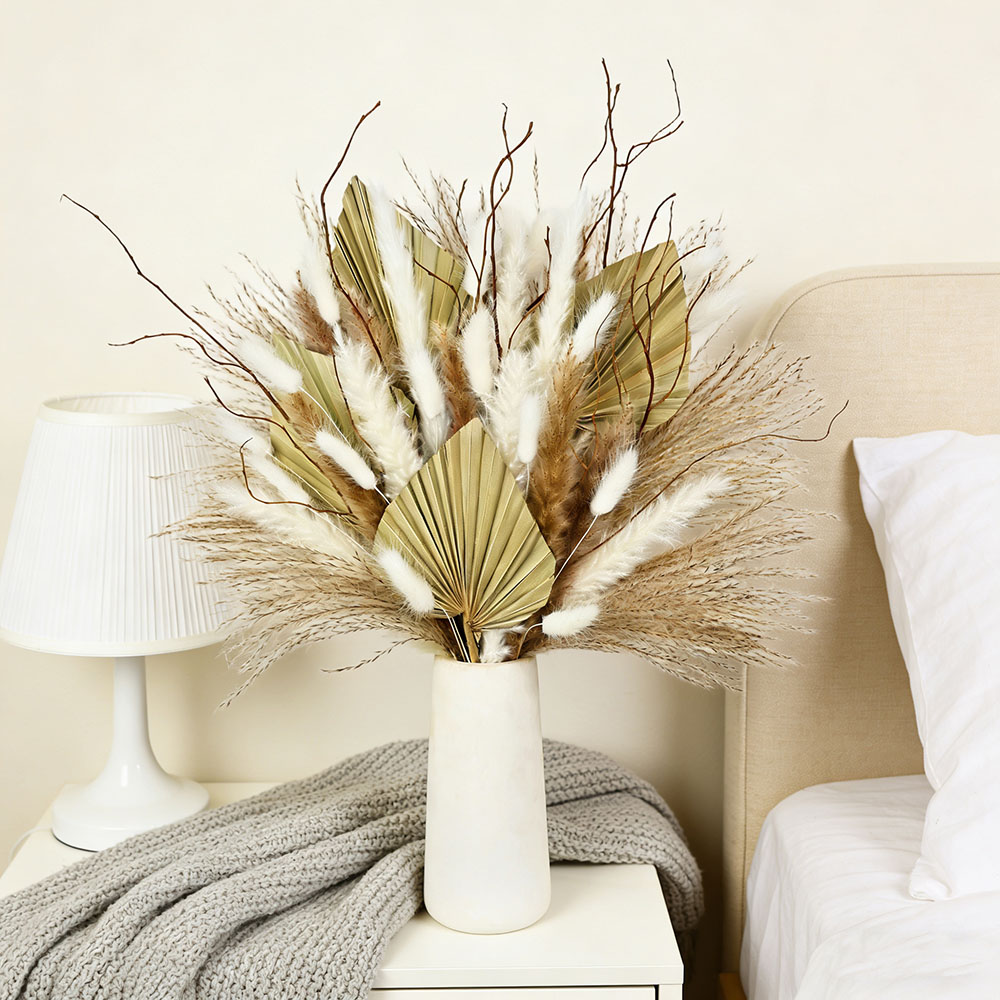 Natural Dried Palm Leaves Bouq - đánh giá và giá Dried Flower Bunch