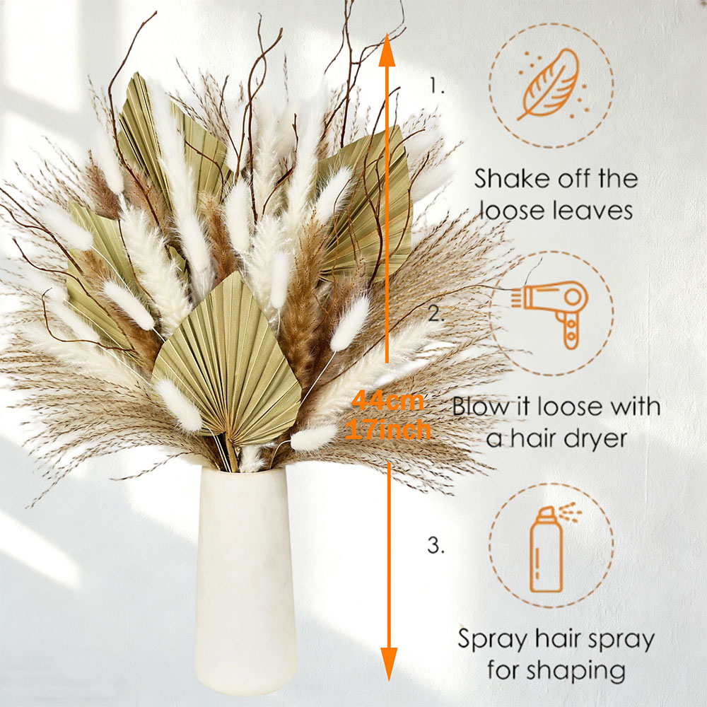 Natural Dried Palm Leaves Bouq - đánh giá và giá Dried Flower Bunch